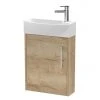 Arezzo Rustic Oak 450mm 1TH Wall Hung Cloakroom Vanity Unit
