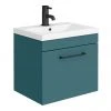 Arezzo Wall Hung Vanity Unit - Matt Green - 500mm 1-Drawer with Matt Black Handle 2 Arezzo Wall Hung Vanity Unit - Matt Green - 500mm 1-Drawer with Matt Black Handle -Wall Hung Vanity Units Shop AZTG5WHVBK p