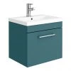 Arezzo Wall Hung Vanity Unit - Matt Green - 500mm 1-Drawer with Chrome Handle -Wall Hung Vanity Units Shop AZTG5WHVCH p