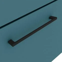 Arezzo Wall Hung Vanity Unit - Matt Green - 600mm 1-Drawer with Matt Black Handle -Wall Hung Vanity Units Shop AZTG6WHVBK d2 460