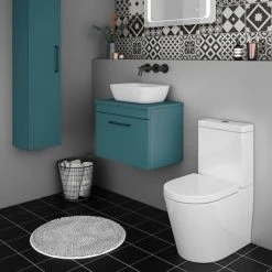 Arezzo Wall Hung Countertop Vanity Unit - Matt Green - 600mm with Matt Black Handle 7 Arezzo Wall Hung Countertop Vanity Unit - Matt Green - 600mm with Matt Black Handle -Wall Hung Vanity Units Shop AZTG6WHWBK d2 460