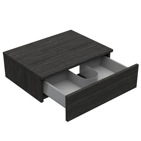 Brooklyn Floating Basin Shelf with Drawer - Black - 600mm incl. Round Basin 4 Brooklyn Floating Basin Shelf with Drawer - Black - 600mm incl. Round Basin - Image 2