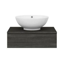 Brooklyn Floating Basin Shelf with Drawer - Black - 600mm incl. Round Basin 13 Brooklyn Floating Basin Shelf with Drawer - Black - 600mm incl. Round Basin -Wall Hung Vanity Units Shop BCTB6B4 d5 460