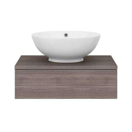 Brooklyn Floating Basin Shelf with Drawer - Grey Avola - 600mm inc. Round Basin 8 Brooklyn Floating Basin Shelf with Drawer - Grey Avola - 600mm inc. Round Basin - Image 6