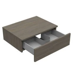 Brooklyn Wall Hung Countertop Basin Shelf with Drawer - Grey Avola - 600 x 450mm -Wall Hung Vanity Units Shop BCTGA6 D1 460