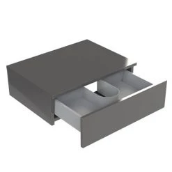 Brooklyn Wall Hung Countertop Basin Shelf with Drawer - Gloss Grey - 600 x 450mm -Wall Hung Vanity Units Shop BCTGG6 d1 460