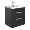Brooklyn 500mm Black 2 Drawer Wall Hung Vanity Unit 1 Brooklyn 500mm Black 2 Drawer Wall Hung Vanity Unit -Wall Hung Vanity Units Shop BWH5B2D p