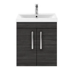 Brooklyn 500mm Black 2 Door Wall Hung Vanity Unit -Wall Hung Vanity Units Shop BWH5BLK d4 460