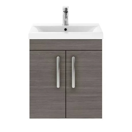 Brooklyn 500mm Grey Avola 2 Door Wall Hung Vanity Unit 7 Brooklyn 500mm Grey Avola 2 Door Wall Hung Vanity Unit - Image 5