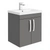 Brooklyn 500mm Gloss Grey 2 Door Wall Hung Vanity Unit 2 Brooklyn 500mm Gloss Grey 2 Door Wall Hung Vanity Unit -Wall Hung Vanity Units Shop BWH5GG n p
