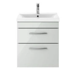 Brooklyn 500mm Grey Mist 2 Drawer Wall Hung Vanity Unit 10 Brooklyn 500mm Grey Mist 2 Drawer Wall Hung Vanity Unit -Wall Hung Vanity Units Shop BWH5GM2D d3 460