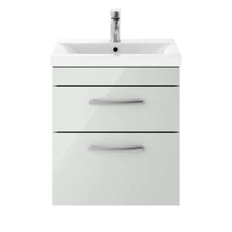 Brooklyn 500mm Grey Mist 2 Drawer Wall Hung Vanity Unit 6 Brooklyn 500mm Grey Mist 2 Drawer Wall Hung Vanity Unit - Image 4