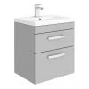 Brooklyn 500mm Grey Mist 2 Drawer Wall Hung Vanity Unit 1 Brooklyn 500mm Grey Mist 2 Drawer Wall Hung Vanity Unit -Wall Hung Vanity Units Shop BWH5GM2D n p