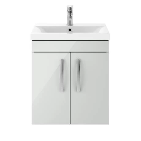 Brooklyn 500mm Grey Mist 2 Door Wall Hung Vanity Unit 6 Brooklyn 500mm Grey Mist 2 Door Wall Hung Vanity Unit - Image 4