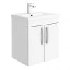 Brooklyn 500mm Gloss White 2 Door Wall Hung Vanity Unit -Wall Hung Vanity Units Shop BWH5GW n p