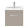 Brooklyn 500mm Stone Grey Wall Hung Vanity Unit - Single Drawer -Wall Hung Vanity Units Shop BWH5SG p