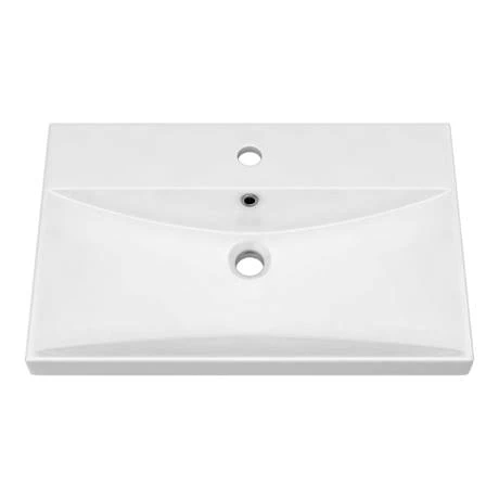 Brooklyn 600 Black Wall Hung 2 Drawer Vanity Unit with Thin-Edge Basin 4 Brooklyn 600 Black Wall Hung 2 Drawer Vanity Unit with Thin-Edge Basin - Image 2