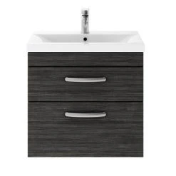 Brooklyn 600mm Black Wall Hung Double Drawer Vanity Unit 11 Brooklyn 600mm Black Wall Hung Double Drawer Vanity Unit -Wall Hung Vanity Units Shop BWH6BLK d1 460