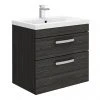 Brooklyn 600mm Black Wall Hung Double Drawer Vanity Unit -Wall Hung Vanity Units Shop BWH6BLK np