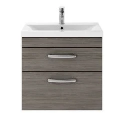 Brooklyn 600mm Grey Avola 2 Drawer Wall Hung Vanity Unit 7 Brooklyn 600mm Grey Avola 2 Drawer Wall Hung Vanity Unit -Wall Hung Vanity Units Shop BWH6G2D d1 460