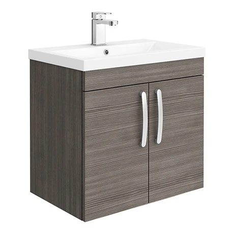 Brooklyn 600mm Grey Avola 2 Door Wall Hung Vanity Unit 3 Brooklyn 600mm Grey Avola 2 Door Wall Hung Vanity Unit