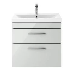 Brooklyn 600mm Grey Mist 2 Drawer Wall Hung Vanity Unit 10 Brooklyn 600mm Grey Mist 2 Drawer Wall Hung Vanity Unit -Wall Hung Vanity Units Shop BWH6GM2D nd3 460