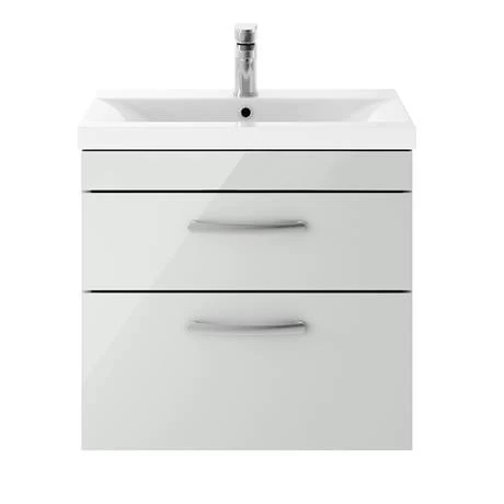 Brooklyn 600mm Grey Mist 2 Drawer Wall Hung Vanity Unit 6 Brooklyn 600mm Grey Mist 2 Drawer Wall Hung Vanity Unit - Image 4