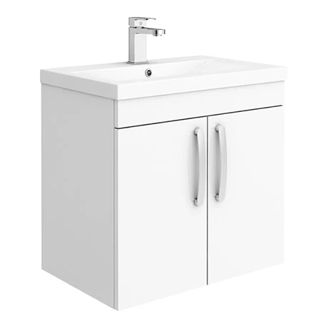 Brooklyn 600mm Gloss White 2 Door Wall Hung Vanity Unit 3 Brooklyn 600mm Gloss White 2 Door Wall Hung Vanity Unit
