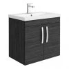 Brooklyn 600mm Black 2 Door Wall Hung Vanity Unit -Wall Hung Vanity Units Shop BWH6HB N P