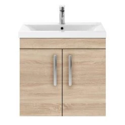 Brooklyn 600mm Natural Oak 2 Door Wall Hung Vanity Unit 9 Brooklyn 600mm Natural Oak 2 Door Wall Hung Vanity Unit -Wall Hung Vanity Units Shop BWH6N n d5 460