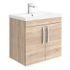Brooklyn 600mm Natural Oak 2 Door Wall Hung Vanity Unit 1 Brooklyn 600mm Natural Oak 2 Door Wall Hung Vanity Unit -Wall Hung Vanity Units Shop BWH6N n prod