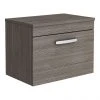 Brooklyn Wall Hung Countertop Vanity Unit - Grey Avola - 605mm with Chrome Handle -Wall Hung Vanity Units Shop BWH6WTG p