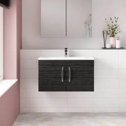 Brooklyn 800mm Black 2 Door Wall Hung Vanity Unit 10 Brooklyn 800mm Black 2 Door Wall Hung Vanity Unit -Wall Hung Vanity Units Shop BWH82DBLK d3 460