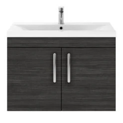 Brooklyn 800mm Black 2 Door Wall Hung Vanity Unit 11 Brooklyn 800mm Black 2 Door Wall Hung Vanity Unit -Wall Hung Vanity Units Shop BWH82DBLK d4 460