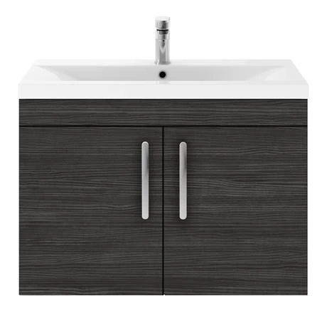 Brooklyn 800mm Black 2 Door Wall Hung Vanity Unit 7 Brooklyn 800mm Black 2 Door Wall Hung Vanity Unit - Image 5