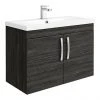 Brooklyn 800mm Black 2 Door Wall Hung Vanity Unit -Wall Hung Vanity Units Shop BWH82DBLK np