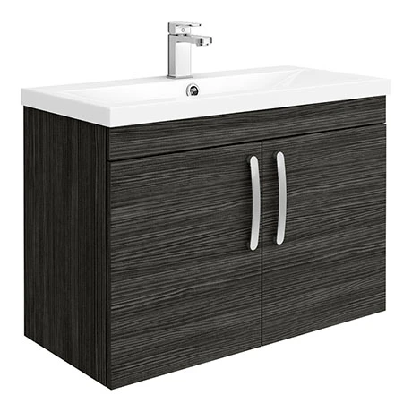 Brooklyn 800mm Black 2 Door Wall Hung Vanity Unit 3 Brooklyn 800mm Black 2 Door Wall Hung Vanity Unit