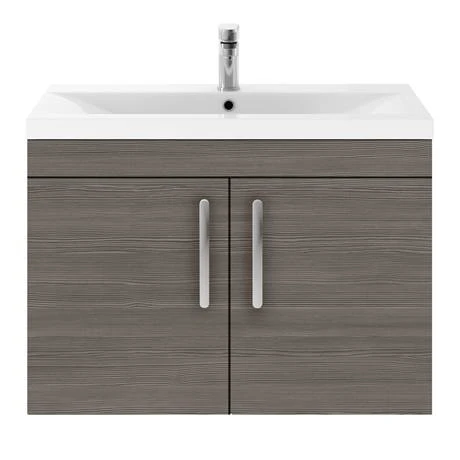 Brooklyn 800mm Grey Avola 2 Door Wall Hung Vanity Unit 6 Brooklyn 800mm Grey Avola 2 Door Wall Hung Vanity Unit - Image 4
