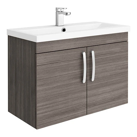Brooklyn 800mm Grey Avola 2 Door Wall Hung Vanity Unit 3 Brooklyn 800mm Grey Avola 2 Door Wall Hung Vanity Unit