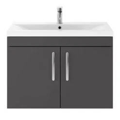 Brooklyn 800mm Gloss Grey 2 Door Wall Hung Vanity Unit 9 Brooklyn 800mm Gloss Grey 2 Door Wall Hung Vanity Unit -Wall Hung Vanity Units Shop BWH82DGRY d3 460