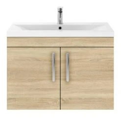 Brooklyn 800mm Natural Oak 2 Door Wall Hung Vanity Unit 9 Brooklyn 800mm Natural Oak 2 Door Wall Hung Vanity Unit -Wall Hung Vanity Units Shop BWH82DNO d2 460
