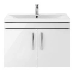 Brooklyn 800mm Gloss White 2 Door Wall Hung Vanity Unit 9 Brooklyn 800mm Gloss White 2 Door Wall Hung Vanity Unit -Wall Hung Vanity Units Shop BWH82DWHT d4 460