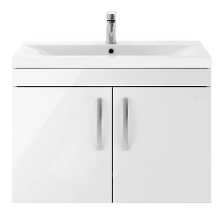 Brooklyn 800mm Gloss White 2 Door Wall Hung Vanity Unit 6 Brooklyn 800mm Gloss White 2 Door Wall Hung Vanity Unit - Image 4