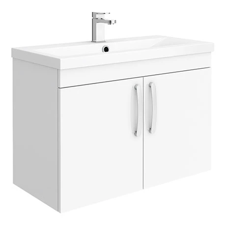 Brooklyn 800mm Gloss White 2 Door Wall Hung Vanity Unit 3 Brooklyn 800mm Gloss White 2 Door Wall Hung Vanity Unit