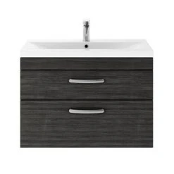 Brooklyn 800mm Black 2 Drawer Wall Hung Vanity Unit 11 Brooklyn 800mm Black 2 Drawer Wall Hung Vanity Unit -Wall Hung Vanity Units Shop BWH8BLK2D d4 460