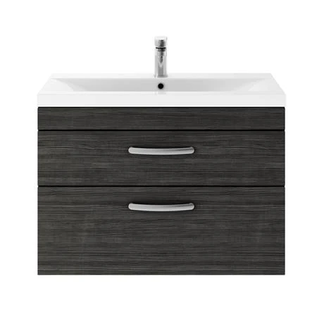 Brooklyn 800mm Black 2 Drawer Wall Hung Vanity Unit 7 Brooklyn 800mm Black 2 Drawer Wall Hung Vanity Unit - Image 5