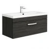 Brooklyn Black 800mm Wall Hung Vanity Unit - Single Drawer 2 Brooklyn Black 800mm Wall Hung Vanity Unit - Single Drawer -Wall Hung Vanity Units Shop BWH8BLK NP