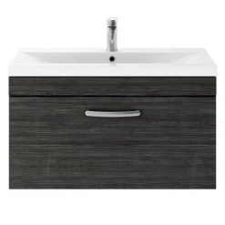 Brooklyn Black 800mm Wall Hung Vanity Unit - Single Drawer 9 Brooklyn Black 800mm Wall Hung Vanity Unit - Single Drawer -Wall Hung Vanity Units Shop BWH8BLK d1 460