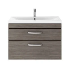 Brooklyn 800mm Grey Avola 2 Drawer Wall Hung Vanity Unit -Wall Hung Vanity Units Shop BWH8GA2D d4 460