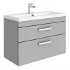 Brooklyn 800mm Grey Mist 2 Drawer Wall Hung Vanity Unit 1 Brooklyn 800mm Grey Mist 2 Drawer Wall Hung Vanity Unit -Wall Hung Vanity Units Shop BWH8GM2D n p